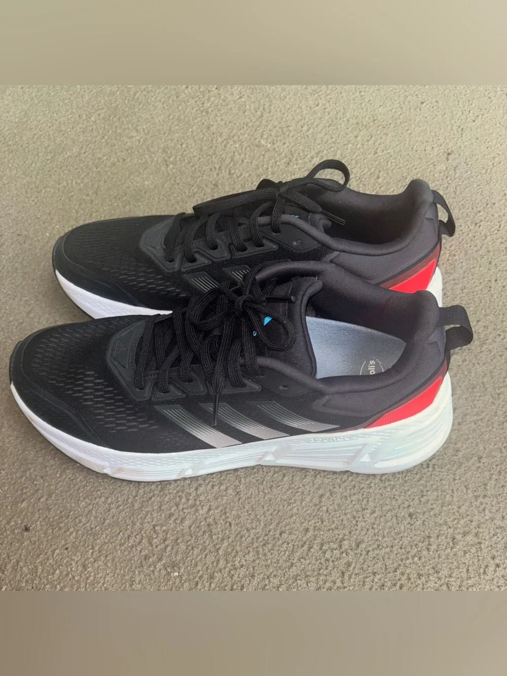 Adidas Questar Men's Size 12 Black Matte Silver Running Shoes Sneakers GZ0632